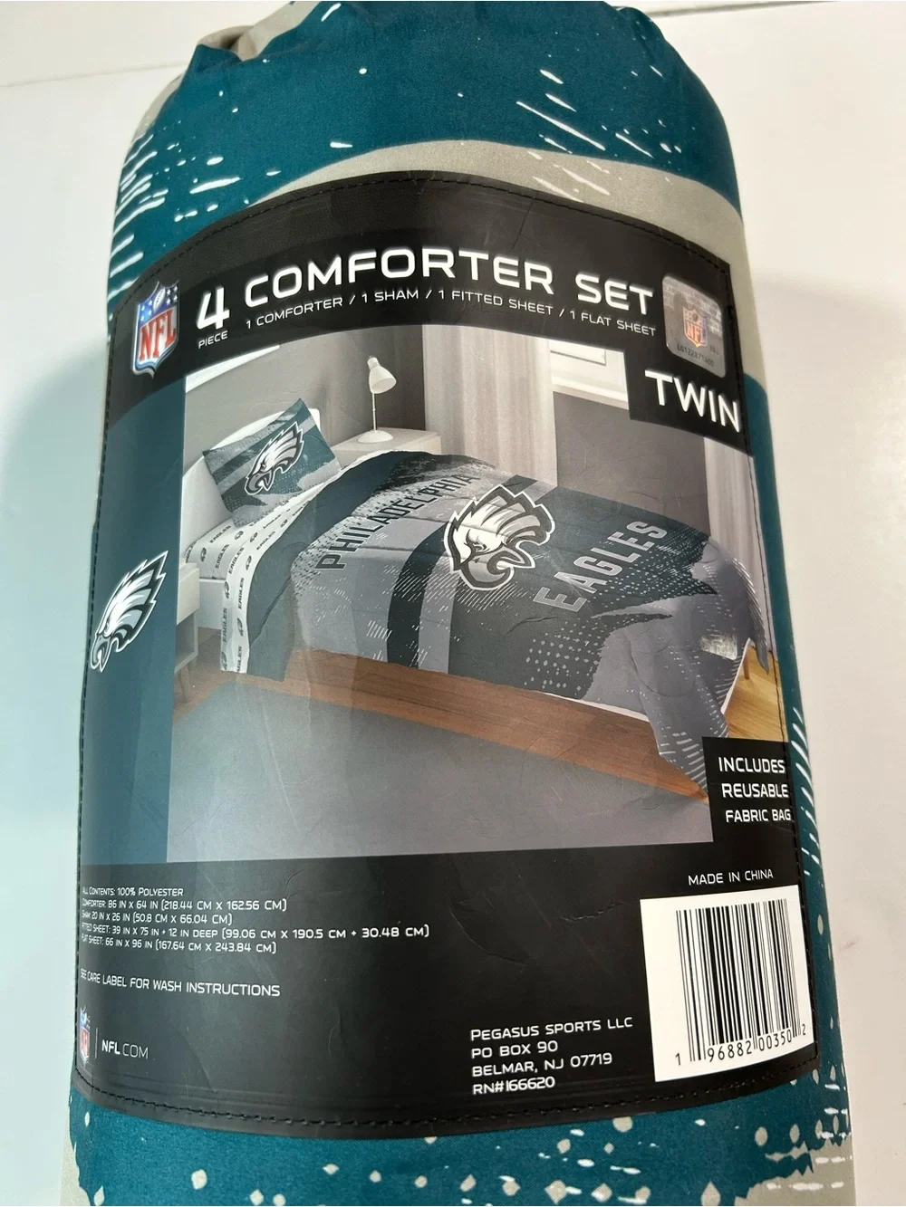 NEW NFL Philadelphia Eagles Slanted Stripped Twin Bed in a Bag 4pc Set